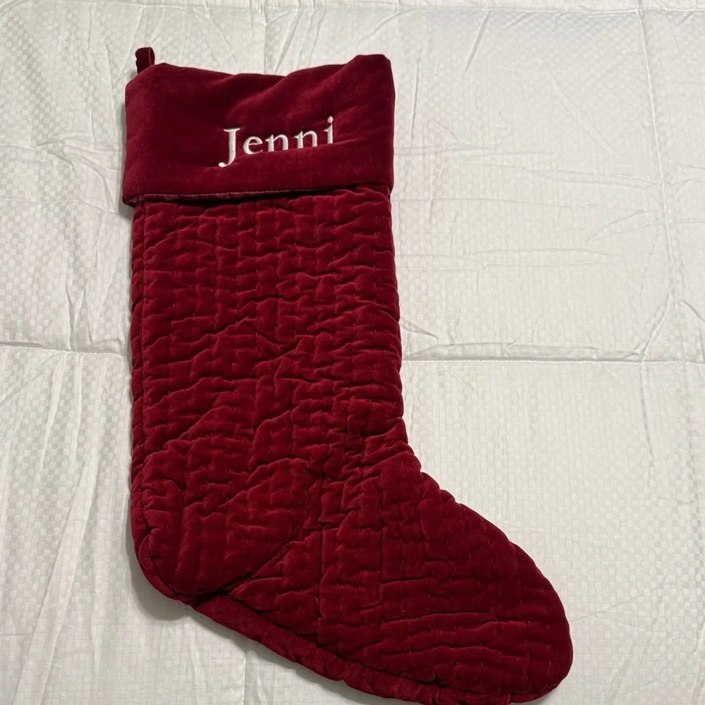 Pottery Barn Red Quilted Christmas Stocking